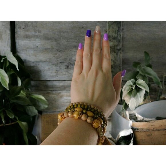 Bohemian Multi-Layered Beaded Bracelet With Tassel & Tree Of Life Charm Jewelry - Picture 10 of 11